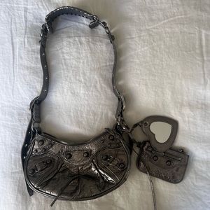 WOMEN'S LE CAGOLE XS SHOULDER BAG in silver